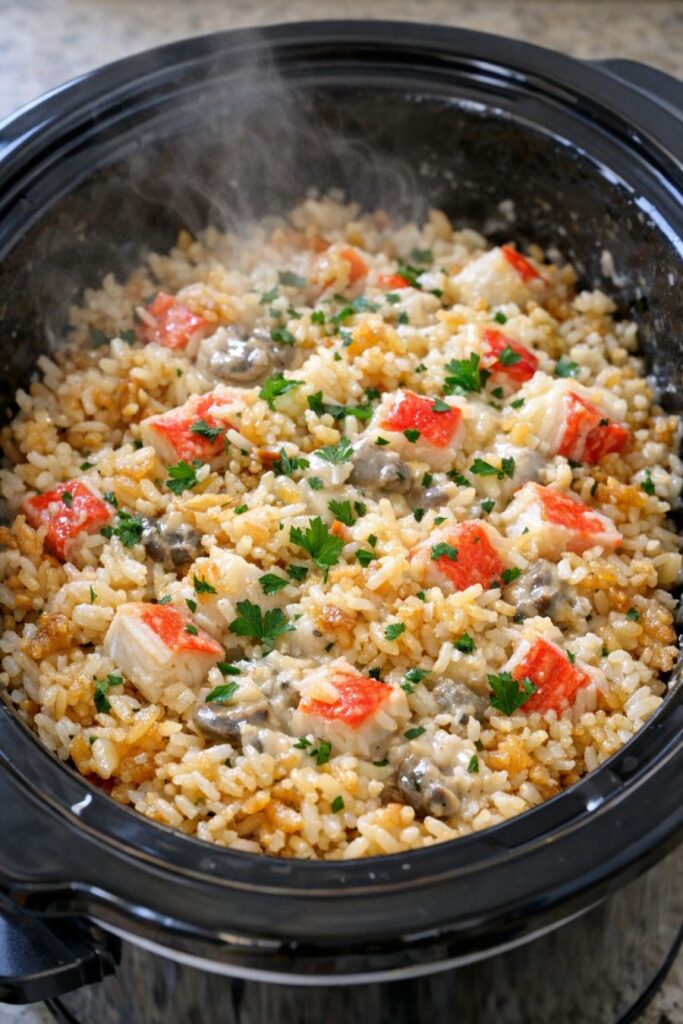 Crab & Rice Bake Slow Cooker 4-Ingredient