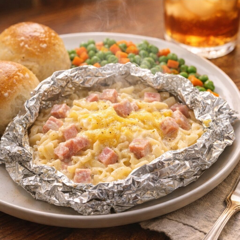 Creamy Ham Pasta Packets Slow Cooker