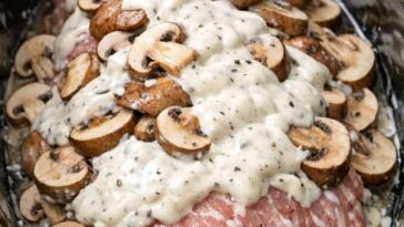 Creamy Mushroom Pork Tenderloin Slow Cooker