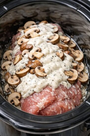 Creamy Mushroom Pork Tenderloin Slow Cooker