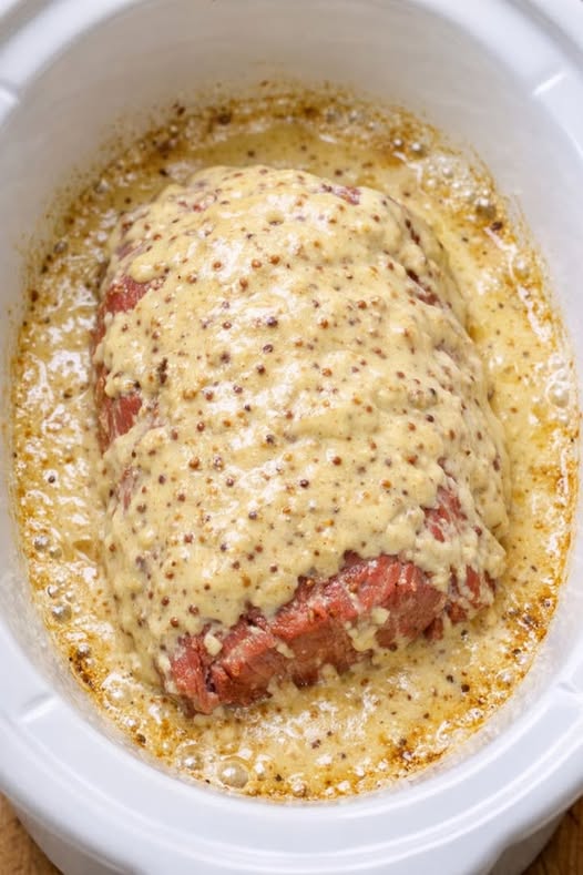 Creamy Mustard Corned Beef Slow Cooker 4-Ingredient
