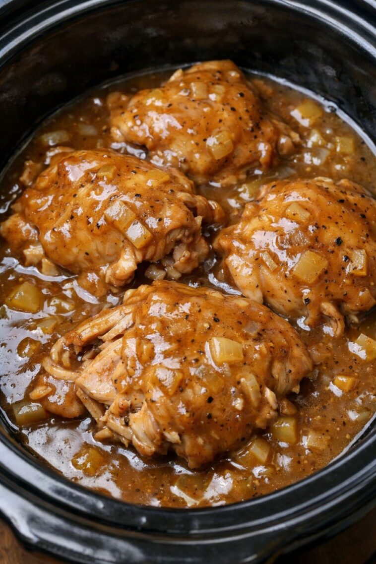 Depression Era Chicken Gravy Slow Cooker 4-Ingredient