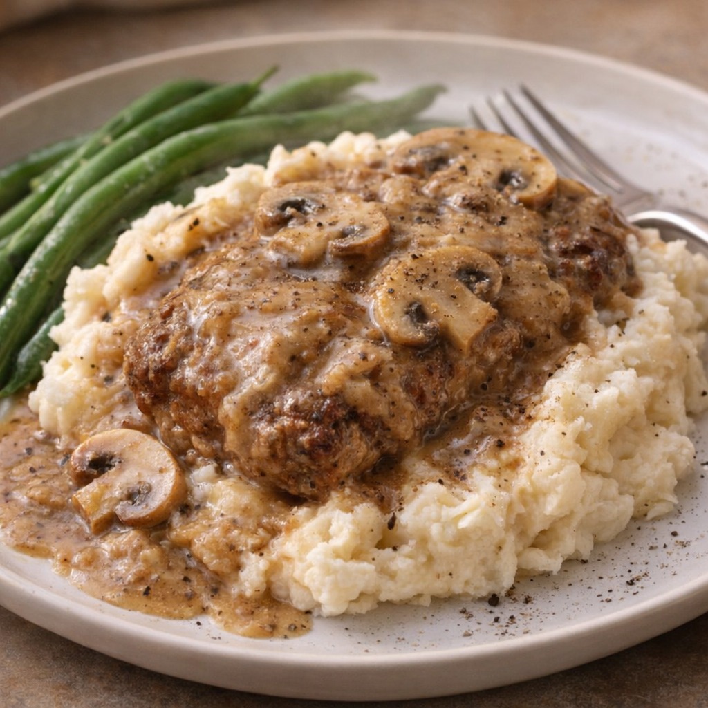 Depression Era Cube Steak In Slow Cooker