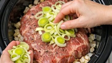 Easy Slow Cooker Leek Beef Dinner