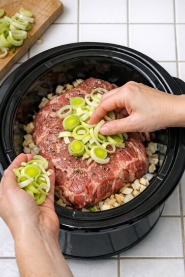 Easy Slow Cooker Leek Beef Dinner