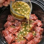 Fiddlehead Fern Beef with Lemon-Dill Drizzle In The Slow Cooker
