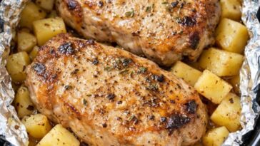 Foil-Packet Pork Chops and Potatoes in the Slow Cooker