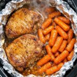 Foil Pork Chops and Carrots Slow Cooker