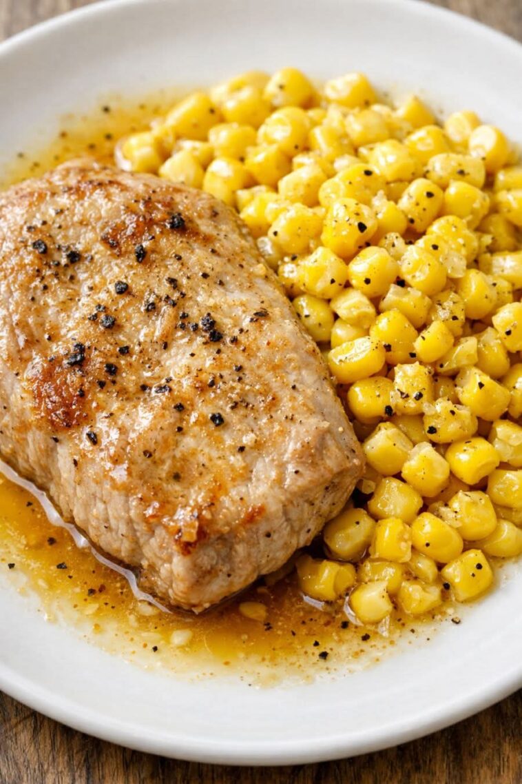 Foil Pork Chops and Corn Slow Cooker