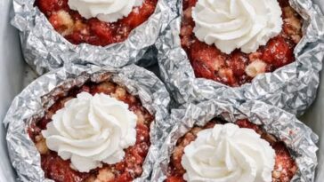Foil Wrapped Strawberry Dump Cakes Slow Cooker