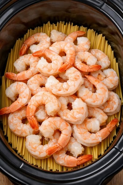 Garlic Butter Shrimp Linguine Slow Cooker