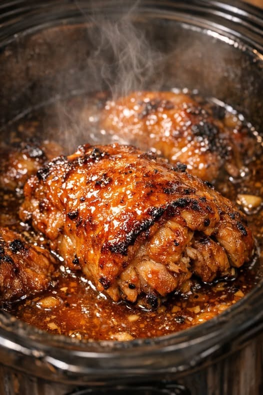 Golden Glazed Chicken Slow Cooker 4-Ingredient