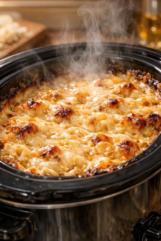 Golden Layer Potatoes Slow Cooker 4-Ingredient