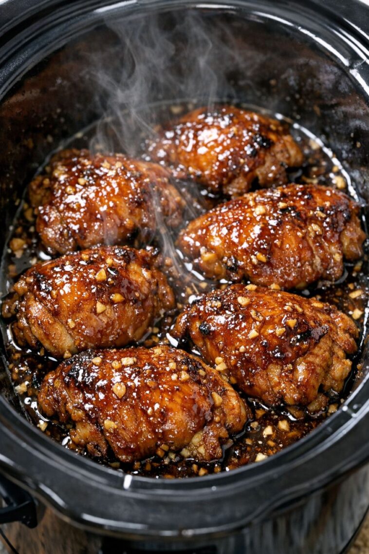 Honey Garlic Chicken Slow Cooker 3-Ingredient