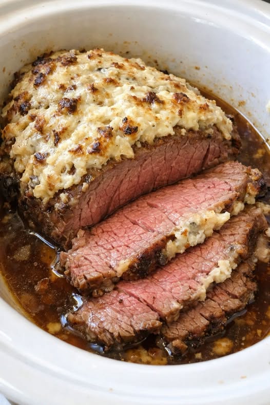 Horseradish Crusted Beef Roast Slow Cooker