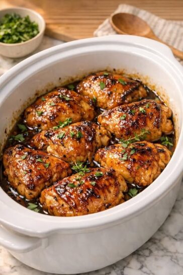 Maple Dijon Chicken Thighs-4-Ingredient Slow Cooker