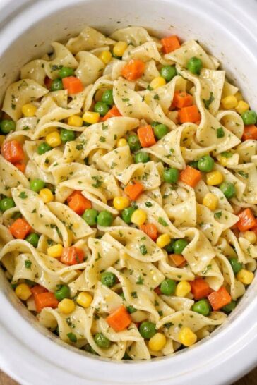 Mixed Veggie Noodles Slow Cooker