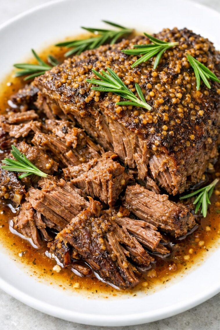Rosemary Dijon Beef Roast Slow Cooker