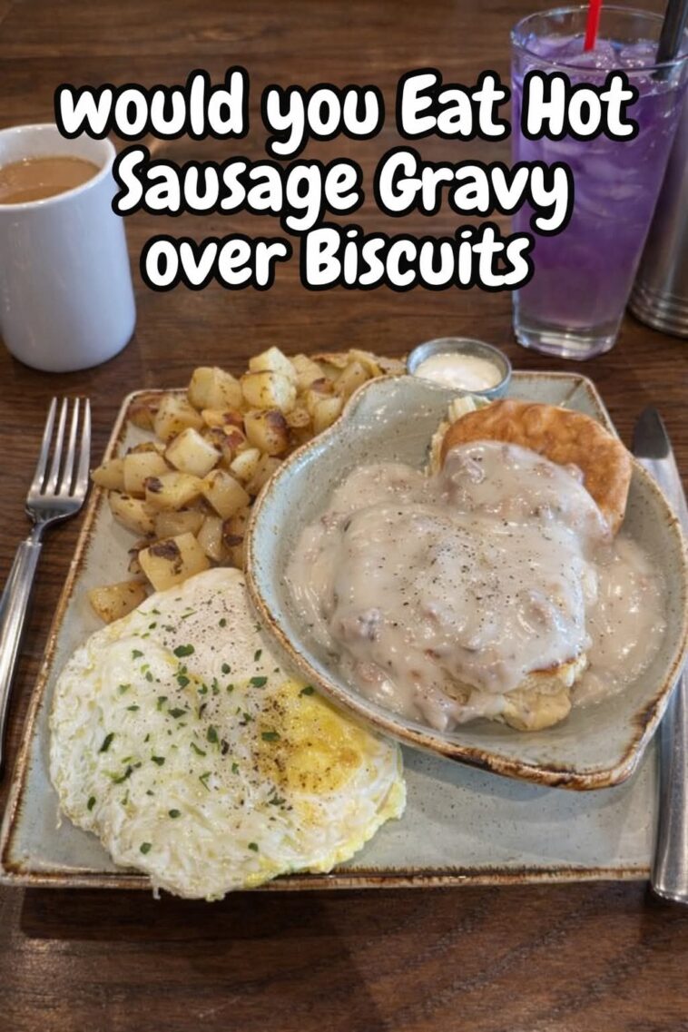 Sausage Gravy on Biscuits