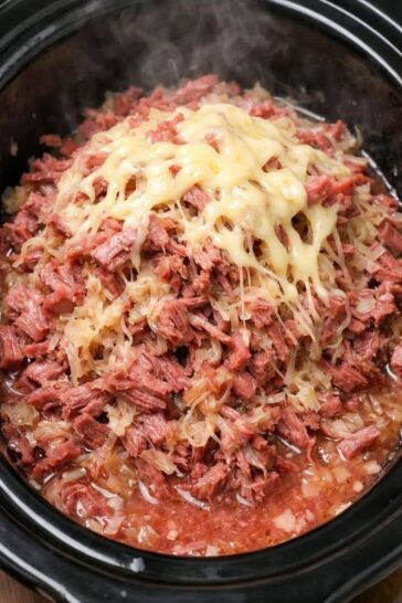 Shredded Reuben Beef Slow Cooker 4-Ingredient