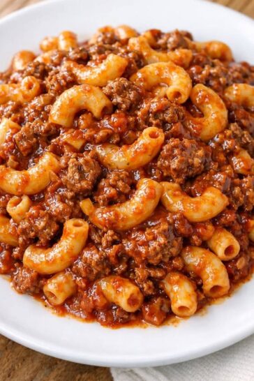 Sloppy Joe Macaroni Slow Cooker 3-Ingredient