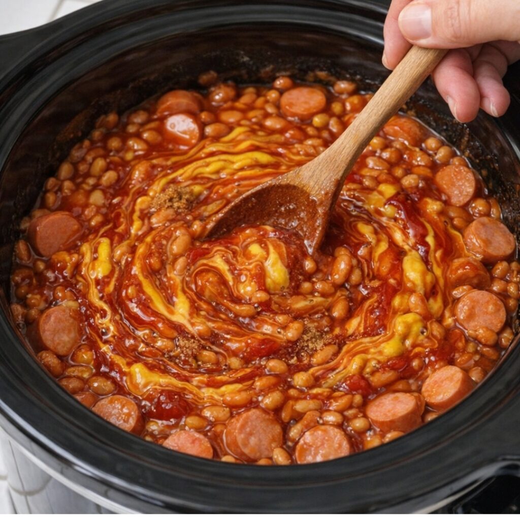 Slow Cooker Beanie Weenies 5-Ingredient