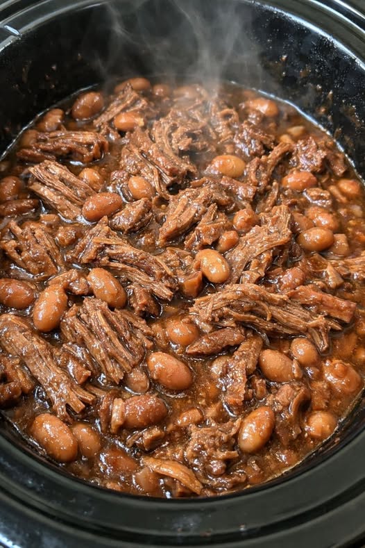 Slow Cooker Beef and Beans
