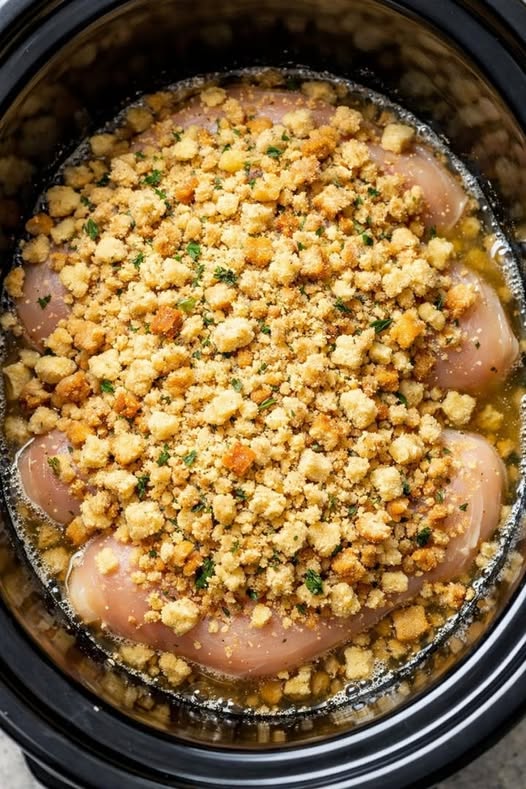 Slow Cooker Chicken & Stuffing 3-Ingredient