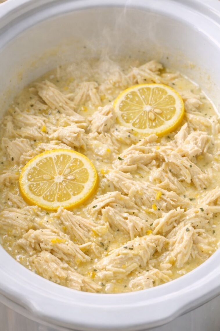Slow Cooker Lemon Cream Chicken