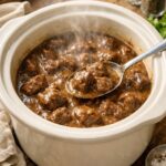 Smothered Beef Tips Slow Cooker