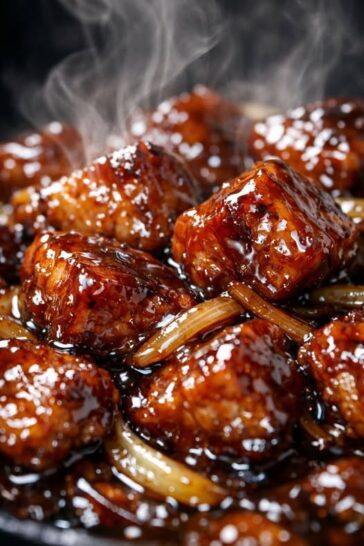 Smothered Beef with Onions Slow Cooker 4-Ingredient. This easy slow cooker beef dish uses only 4 things to make tasty, soft meat with yummy onion gravy