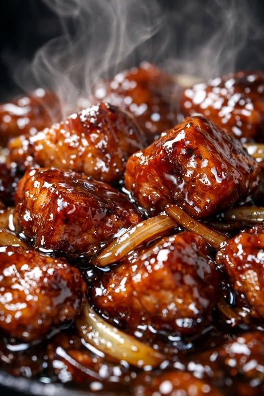 Smothered Beef with Onions Slow Cooker 4-Ingredient. This easy slow cooker beef dish uses only 4 things to make tasty, soft meat with yummy onion gravy