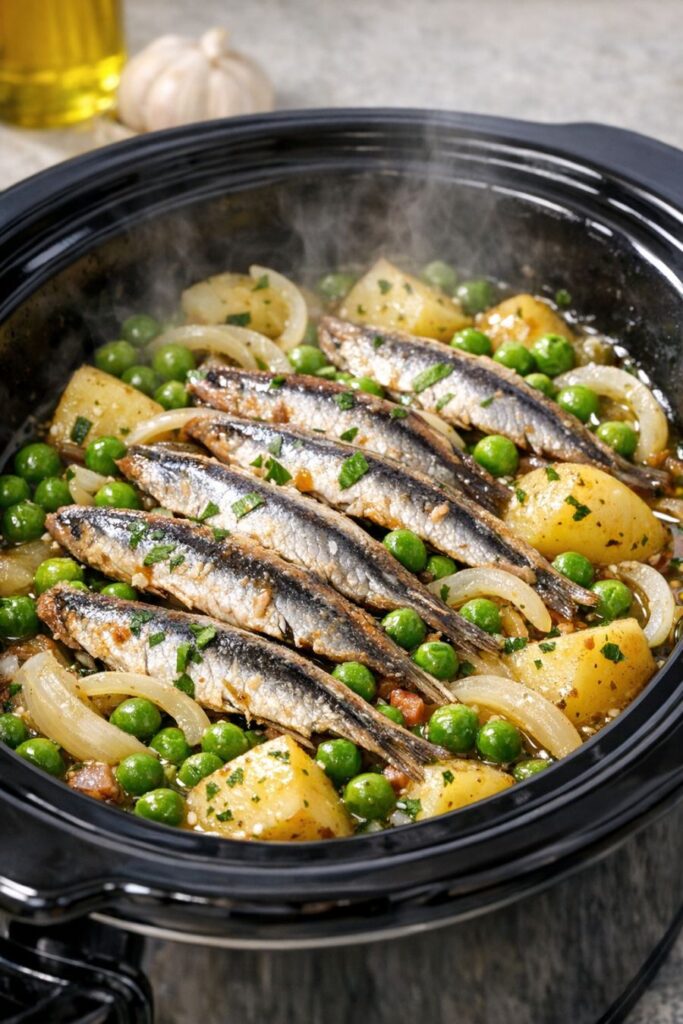 Springtime Anchovies and Potatoes - Slow Cooker