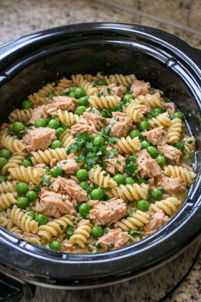 Springtime Tuna Pasta Slow Cooker 4-Ingredient
