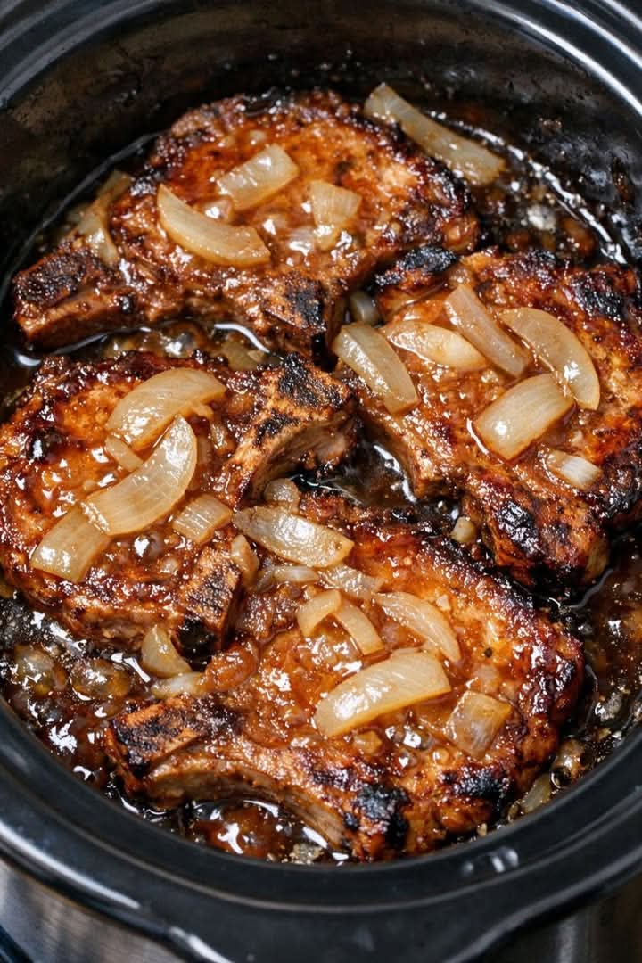 Sweet and Sour Pork Chops Slow Cooker