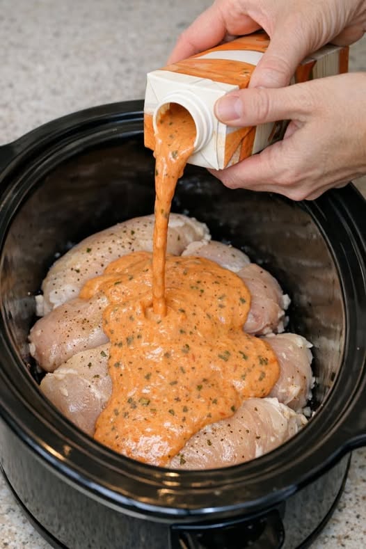 Tomato Basil Chicken in Slow Cooker