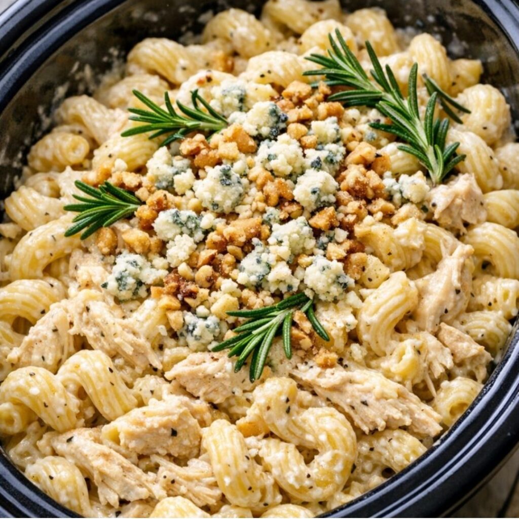 Walnut Chicken Pasta With Creamy Blue Cheese Slow Cooker