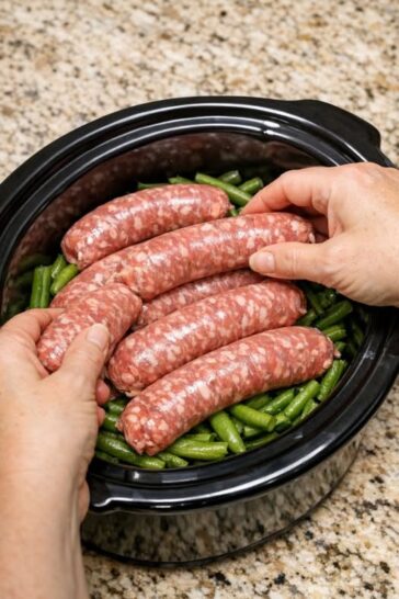 Amish Sausage and Green Beans Slow Cooker