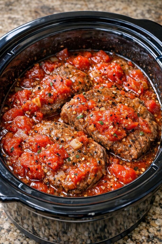 Amish Tomato Steak Slow Cooker