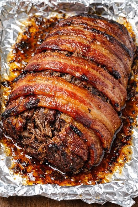 Bacon Wrapped Brisket Slow Cooker