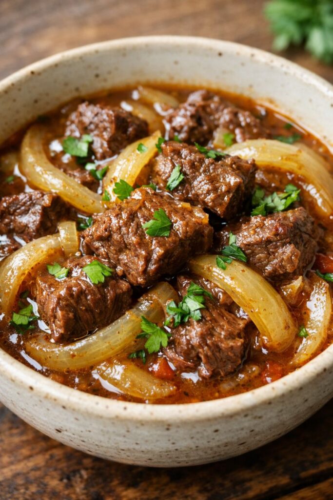 Beef and Onion Stew Slow Cooker