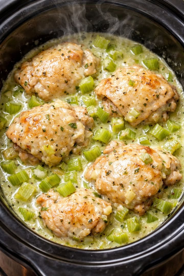 Celery Cream Chicken Slow Cooker