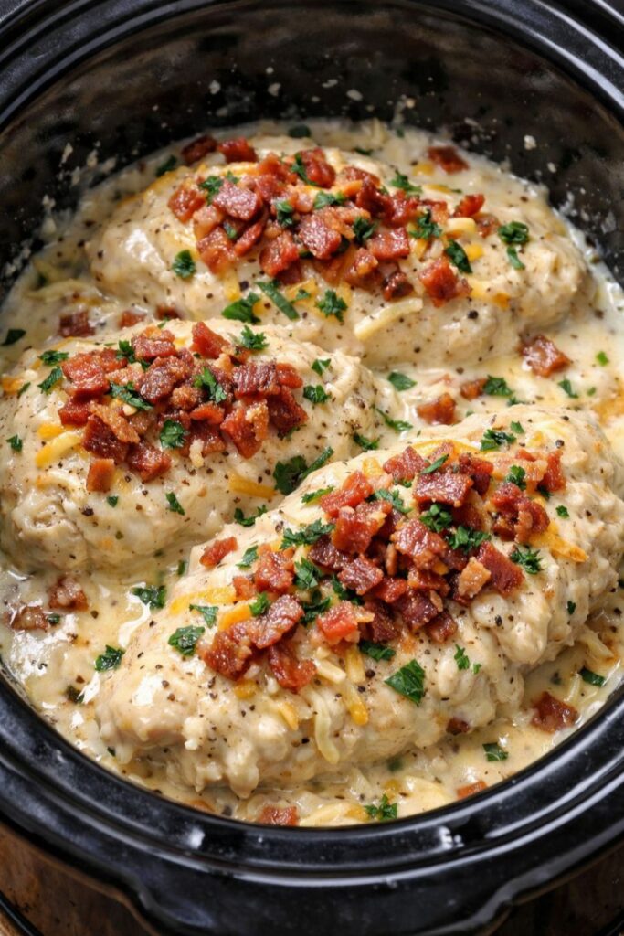 Creamy Bacon Ranch Chicken-Slow Cooker