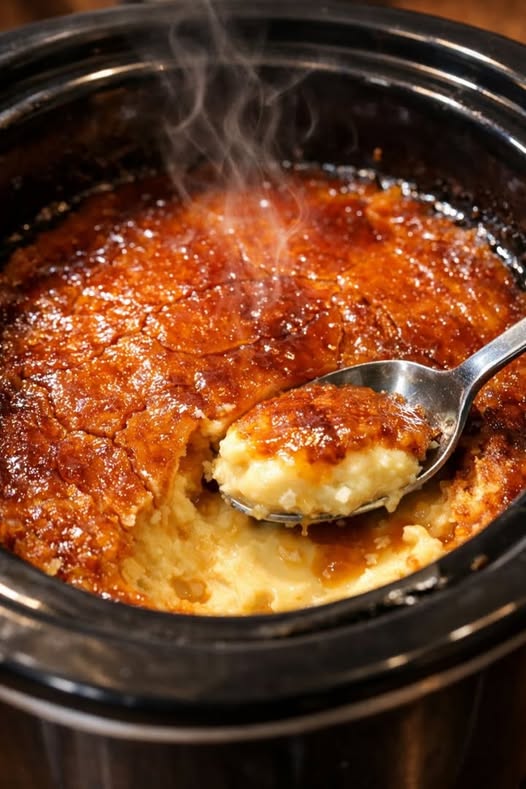 Crème Brûlée Pudding Cake Slow Cooker