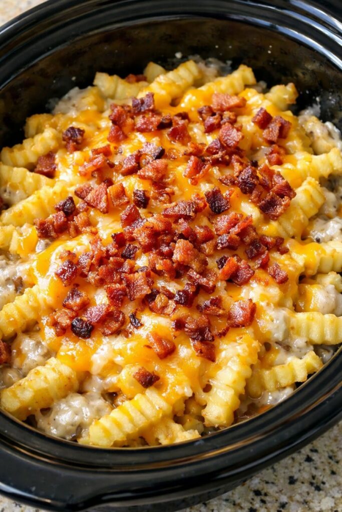 Crinkle Cut Potato Bake Slow Cooker