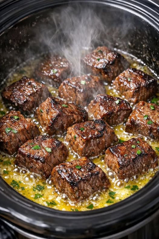 Garlic Butter Steak Bites Slow Cooker