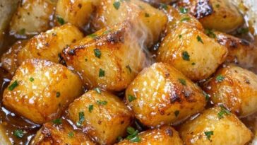 Golden Glazed Potato Chunks Slow Cooker