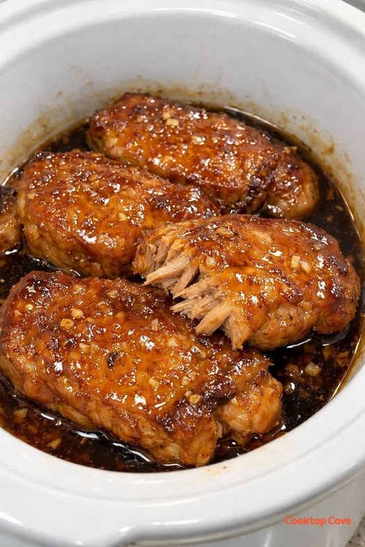Honey Garlic Pork Chops Slow Cooker