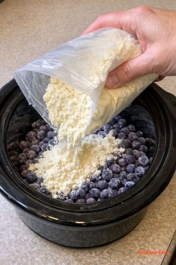 Lemon Blueberry Dump Cake Slow Cooker