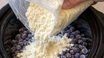 Lemon Blueberry Dump Cake Slow Cooker